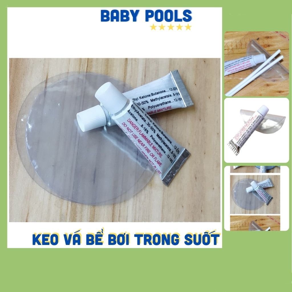 Miếng vá phao bơi | Miếng dán keo bể bơi trong suốt cho phao bơi các loại