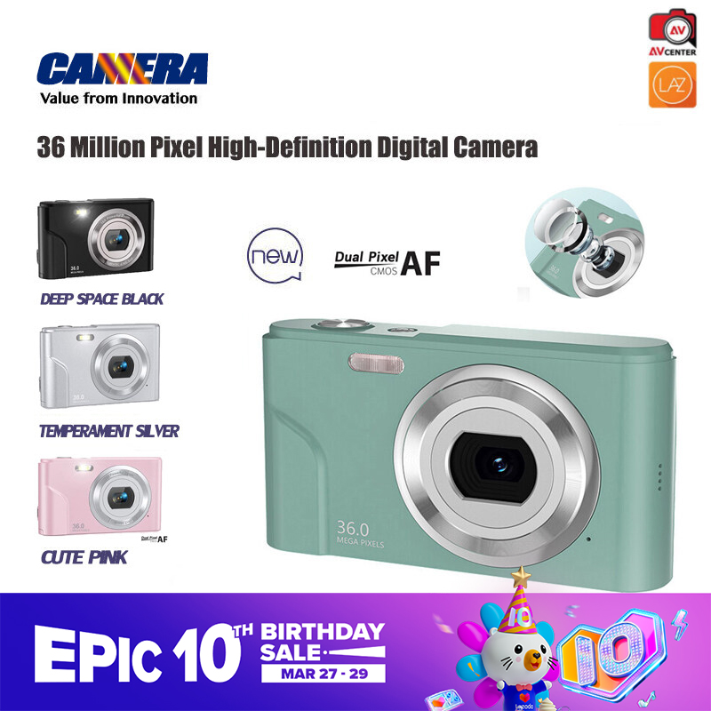 【ประกันศูนย์ไทย】กล้องดิจิตอล HD CCD กล้องดิจิตอลขนาดเล็กระดับเริ่มต้น กล้องฟรุ้งฟริง (ฟรีการ์ดหน่วยความจำ 16G + แบตเตอรี่ดั้งเดิม)