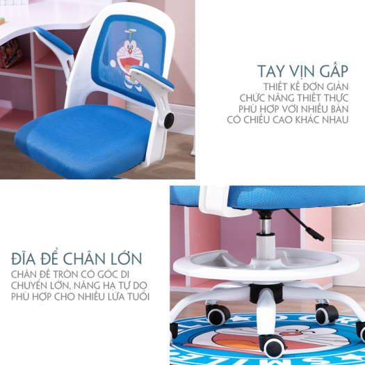 Ghế học sinh Chống Cận Chống Gù nam nữ Hello Kitty, ghế xoay học sinh đệm cao su non có tựa lưng, Vải sợi nano cao cấp chống xẹp lún, thoáng khí, Có thể điều chỉnh độ cao chân gác, chiều cao ghế, nhiều màu tại WinwinX