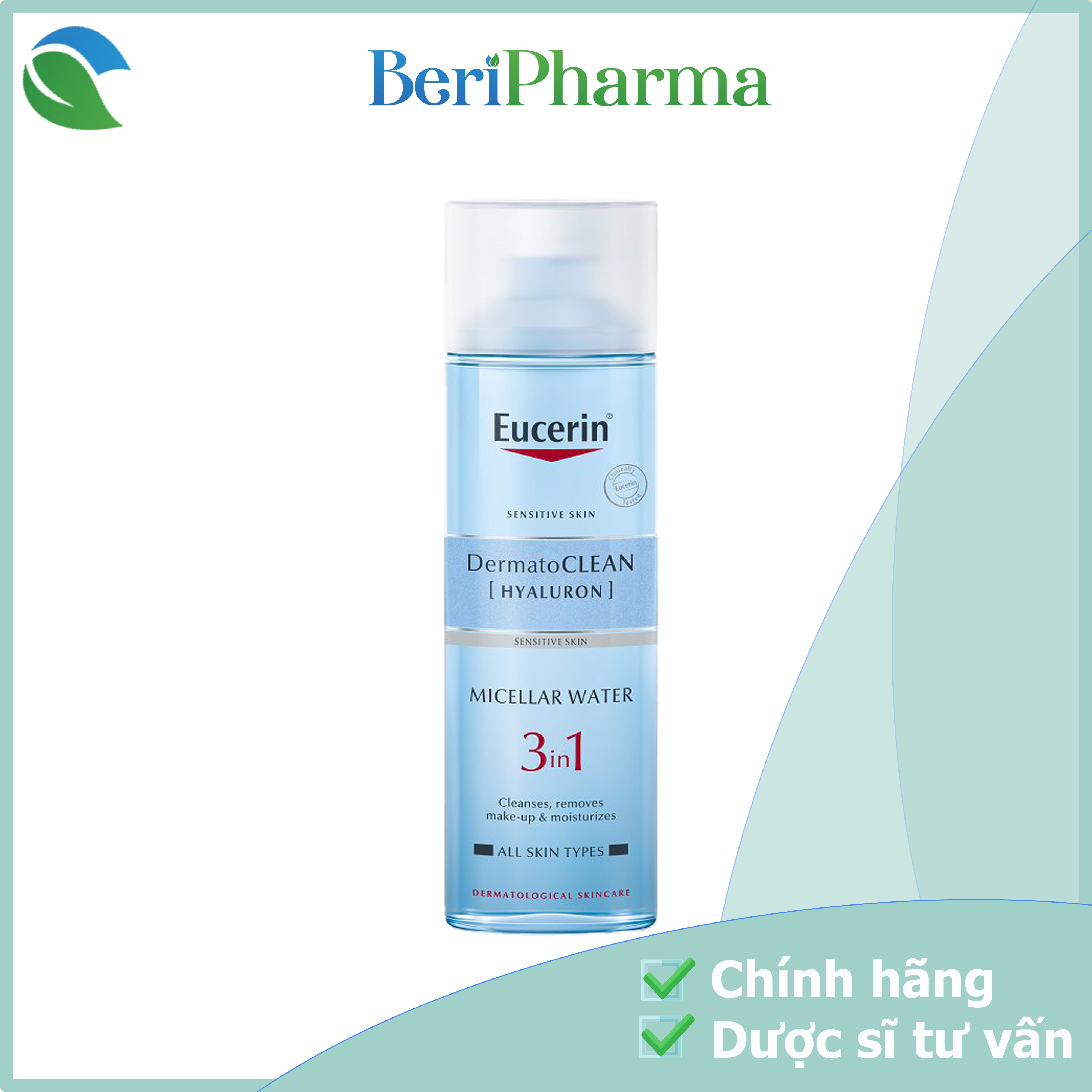 [HCM]Eucerin Nước Tẩy Trang Dịu Nhẹ Cho Da Nhạy Cảm Dermato Clean Micellar 3 In 1 200ml