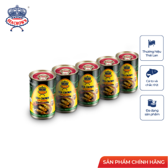 Cá hộp Sea Crown cá Nục kho tiêu-Lốc 5 lon