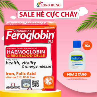 Viên uống Vitabiotics Feroglobin B12 bổ sung sắt (30 viên)