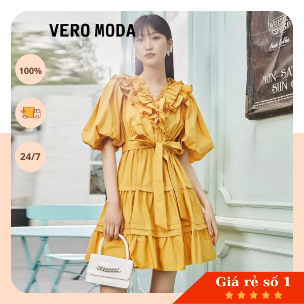 Đầm tay chữ A xếp tầng Vero moda - Đầm Vero moda sale