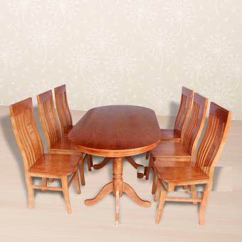 Bộ Bàn Ăn OVAL Gỗ Xoan Đào