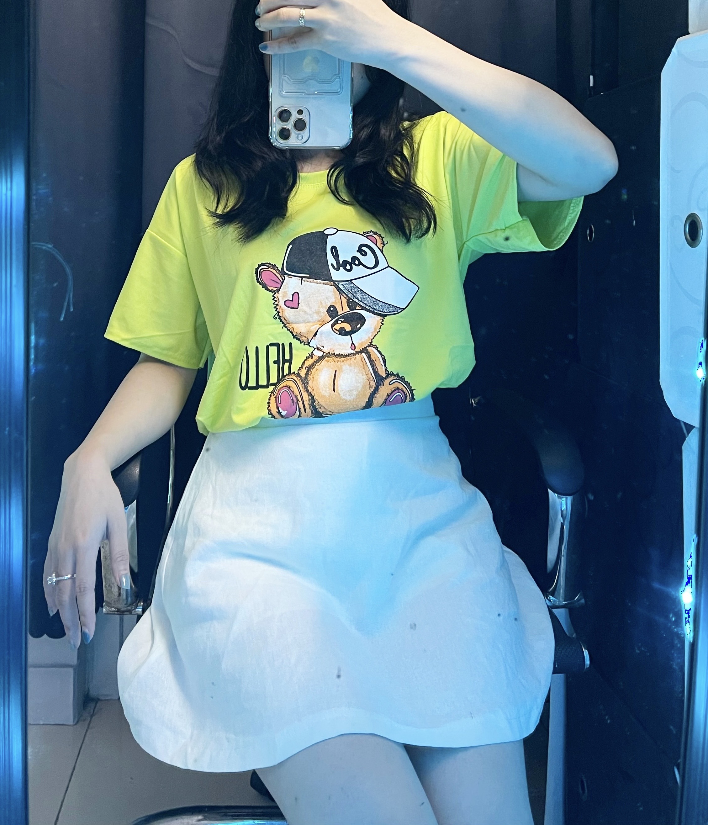 Áo phông quảng châu unisex hình gấu hot trend -áo phông nam nữ freesize dưới 75kg