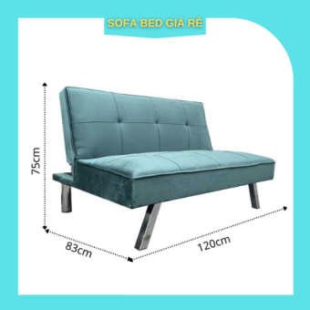 Giường Sofa Thông Minh - Ghế Sofa Gấp Gọn Siêu Tiện Lợi Size Mini 1m2 Màu Xanh Rêu Vải Nhung