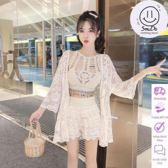 Set Bộ Bikini Đồ Bơi Nữ Len Móc Bra Đính Hạt Thổ Cẩm Hottrend 2023 3 Chi Tiết Có Bán Rời Freesize Bra Dây Cột (22)