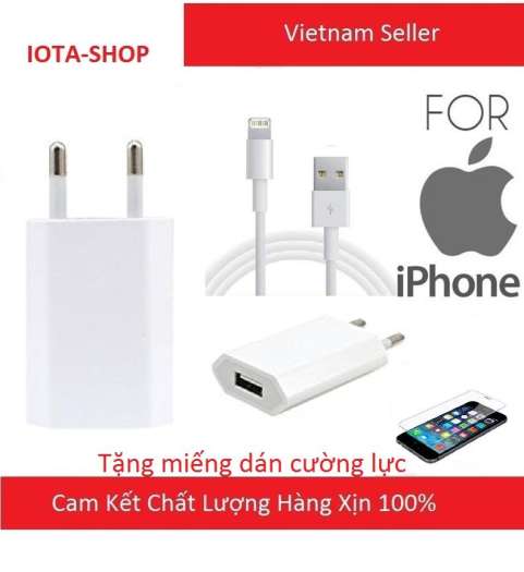 Bộ Cốc Và Cáp Sạc Zin Theo Máy Iphone 6, 6s Plus 7, 7Plus, 8 X Gồm Củ Sạc Và Dây Sạc Iphone (Trắng)