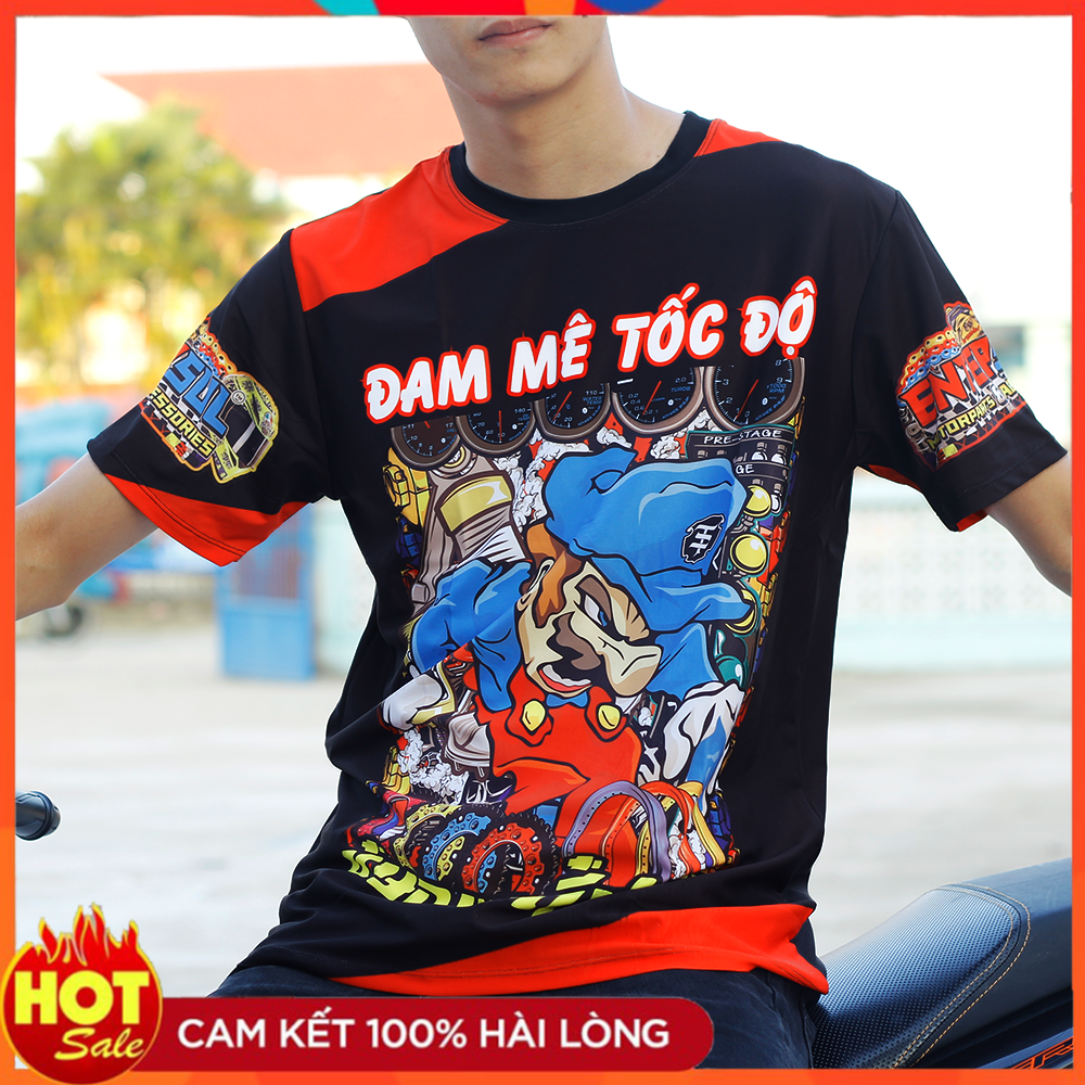 Áo Thun Đam Mê Tốc Độ Chibi 3D Mực chuẩn không lem vải dày dặn co dãn
