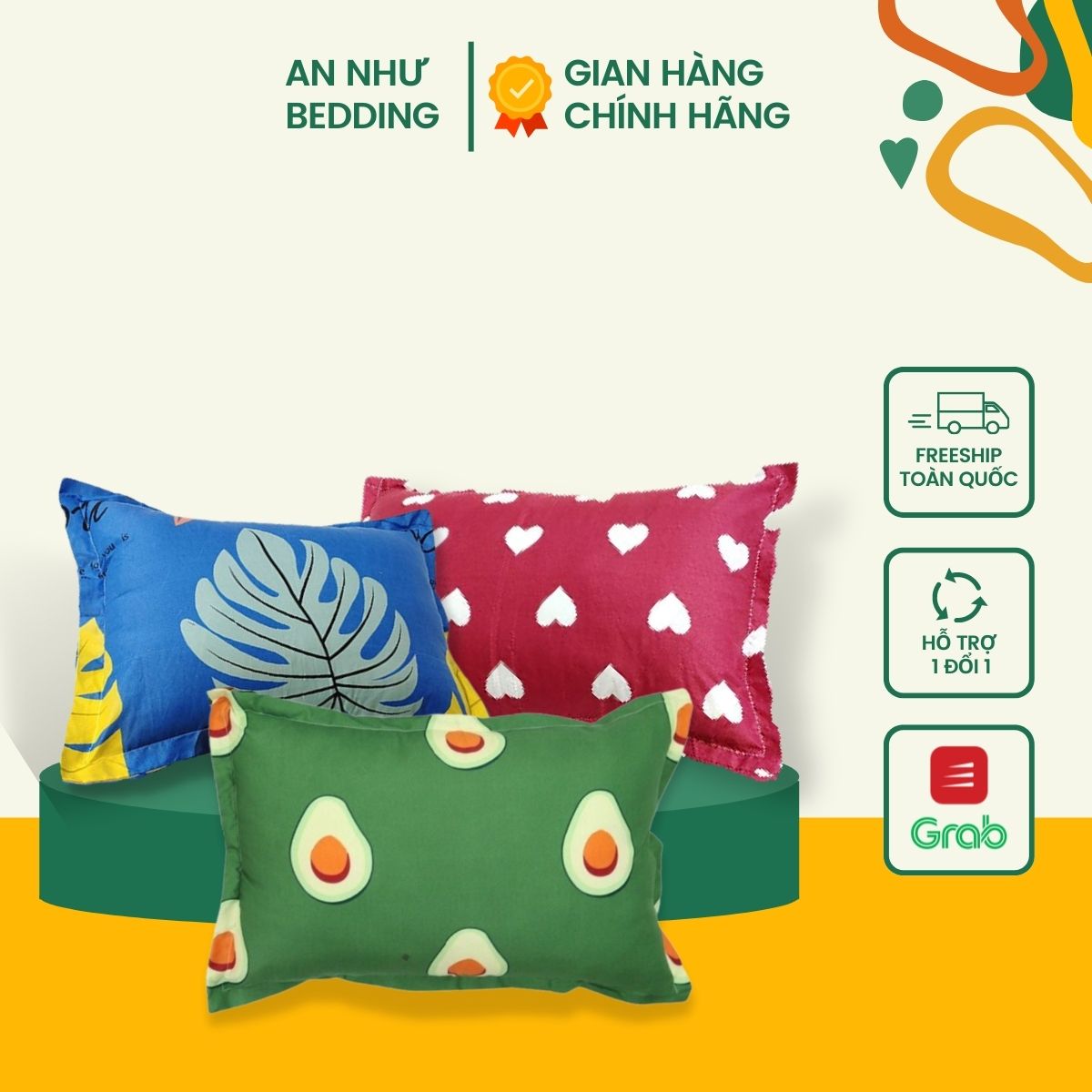 Vỏ gối nằm cotton poly 45x65cm đơn giản An Như Bedding