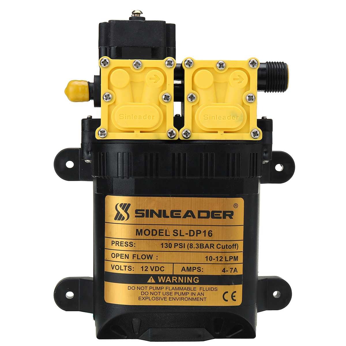 Máy bơm tăng áp mini 12V đôi Sinleader- Bơm phun sương tưới Lan, rửa xe, tăng áp máy giặt