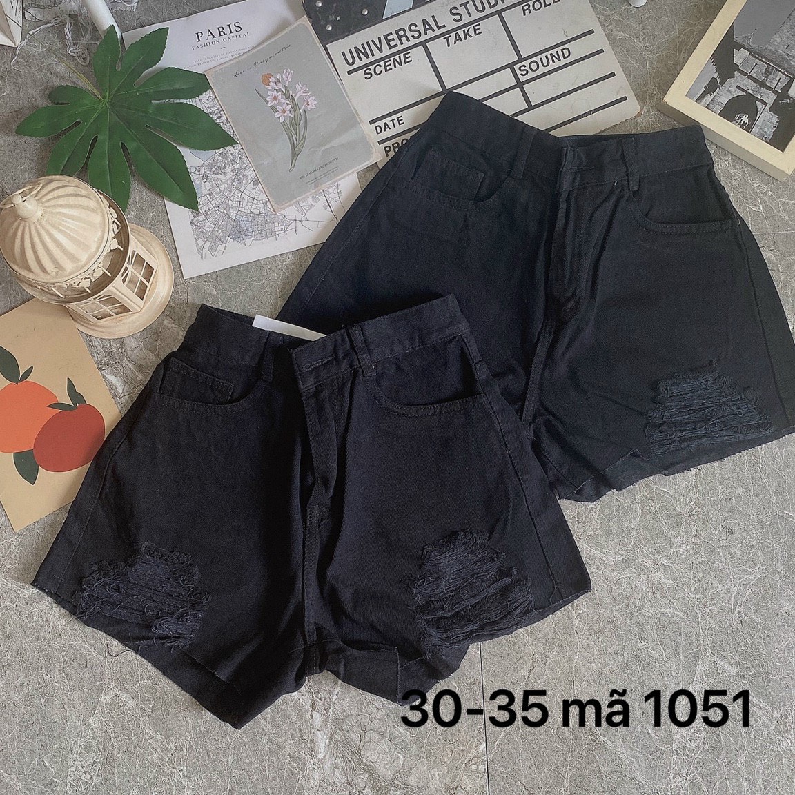 Bigsize 52kg đến 80kg quần short jeans đen rách nữ quần bò nữ lưng cao ống rộng size lớn vnxk size 30 đến 35 ms 1051 tcshopjean tcjeans