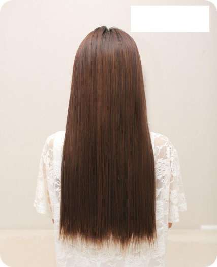 TÓC GIẢ KẸP THẲNG DÀI 60CM 5 PHÍM-MÀU NÂU SẪM SOCOLA