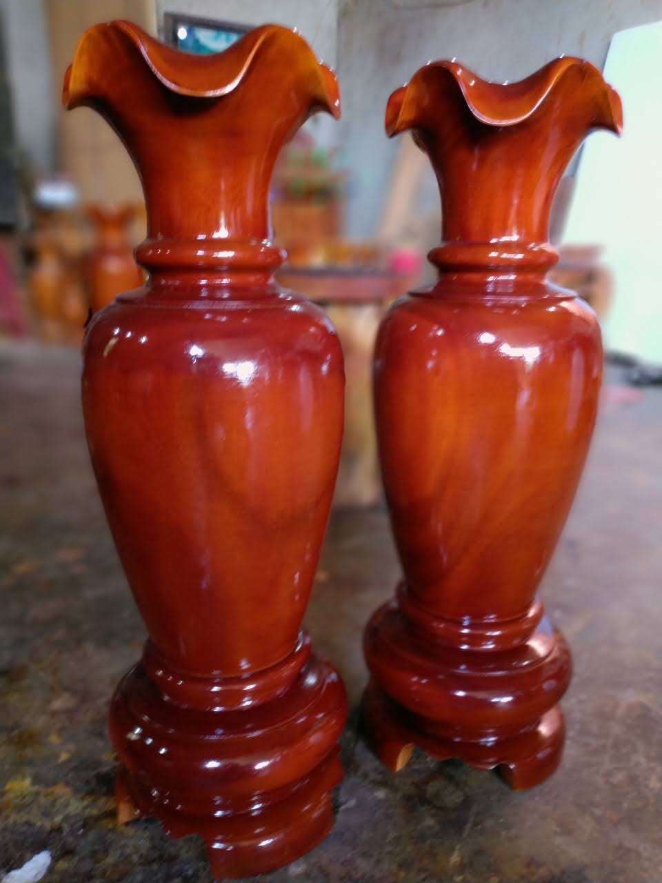 cặp lục bình gỗ mít cao 30cm