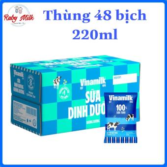 Thùng 48 bịch sữa tươi Vinamilk 220ml