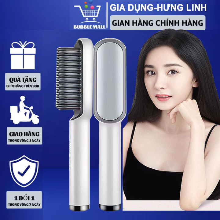 Lược điện chải tóc - máy làm tóc, lược điện chải tóc thằng - lược điện tạo kiểu tóc, uốn, cụp, làm thẳng chuyên nghiệp - làm nóng nhanh ptc với 6 mức nhiệt bảo vệ tóc lược điện chải tóc tạo kiểu