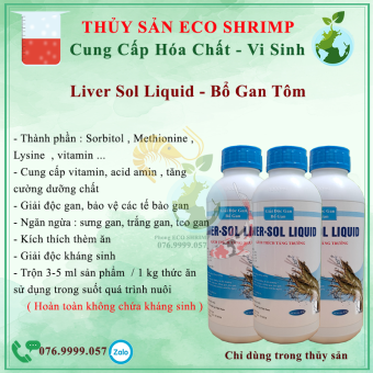 Bổ gan Tôm - giải độc kháng sinh -Tăng cường chức năng gan bổ sung dưỡng chất cho tôm , cá # liver sol bổ gan 1 lít