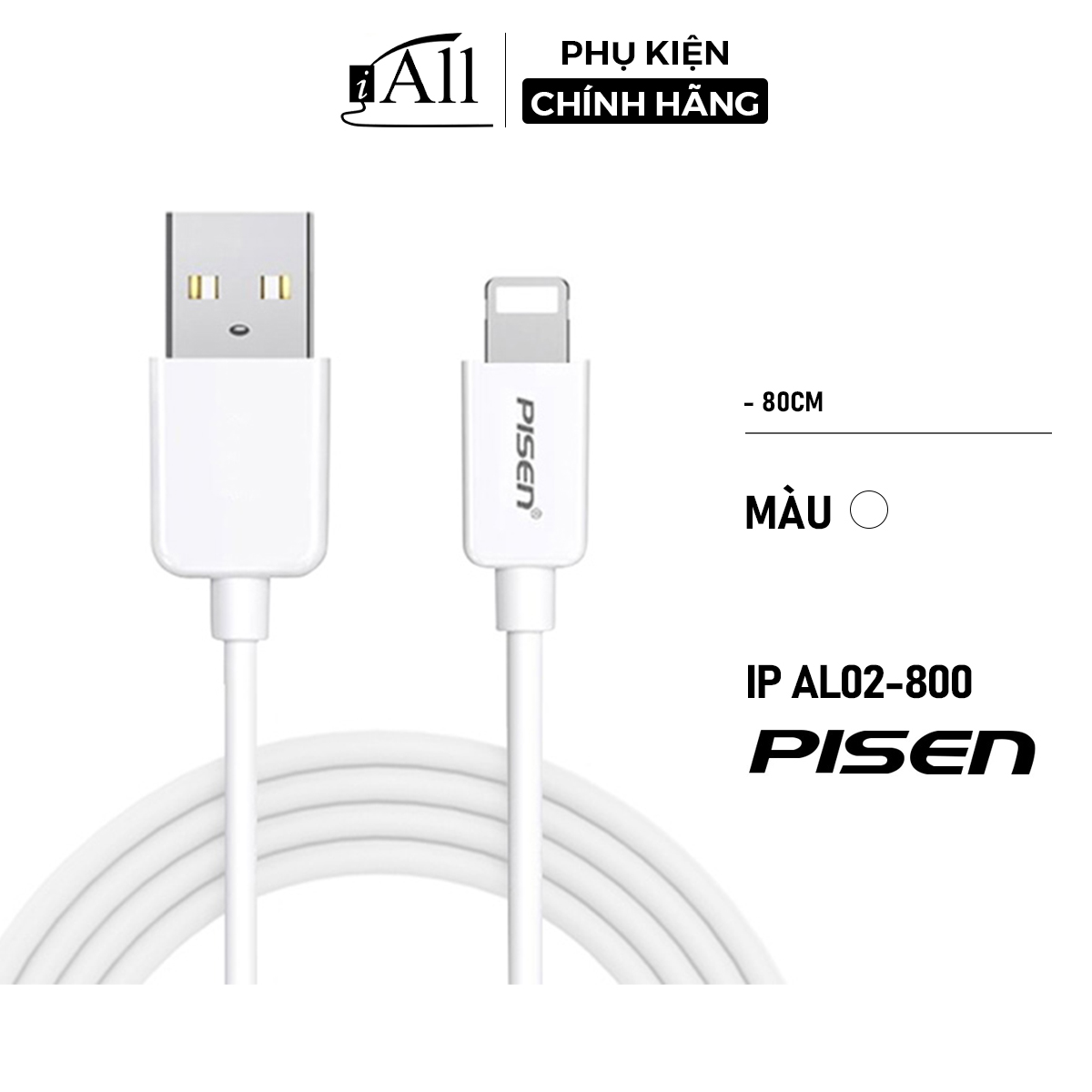 Cáp sạc iphone lightning USB Pisen AL02-800 - iAll Store