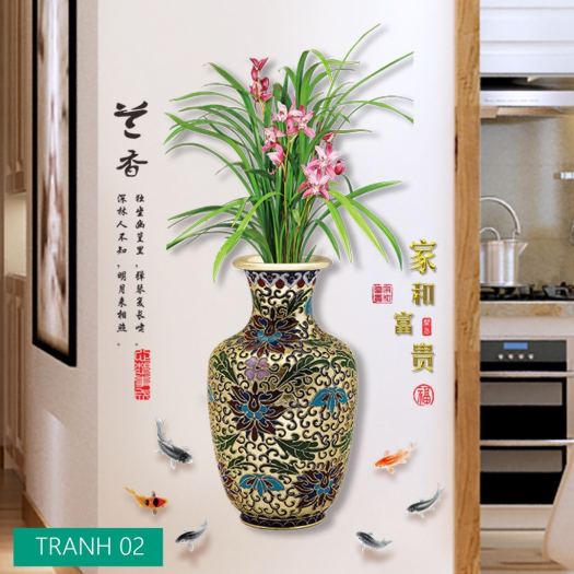 ❃☁▧  [12 Mẫu] Tranh Hoa 3D Dán Tường Decor Nhà Cửa Đẹp Như Tranh Vẽ