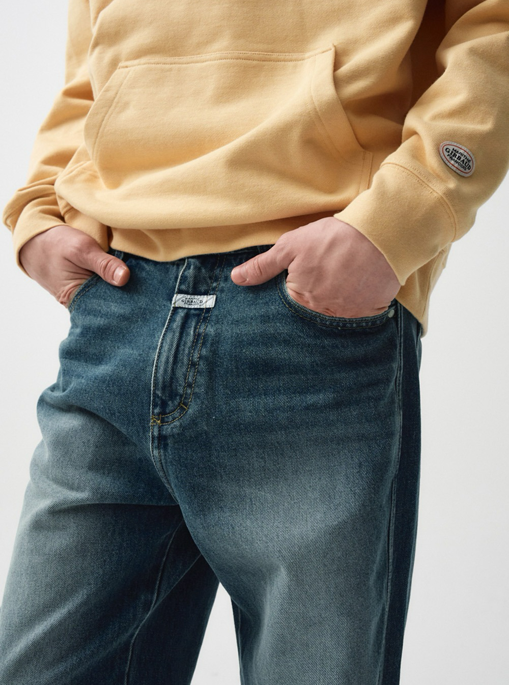 MARITHE FRANCOIS GIRBAUD M Vintage, gewassen, wijde spijkerbroek, herenjeans, 2 kleuren (2024 NIEUW)