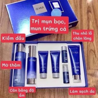 Bộ dưỡng da, chữa mụn Ohui xanh Clinic Science Special Set 7 sản phẩm