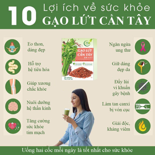 GẠO LỨT CẦN TÂY - Giữ dáng đẹp da thanh lọc cơ thể