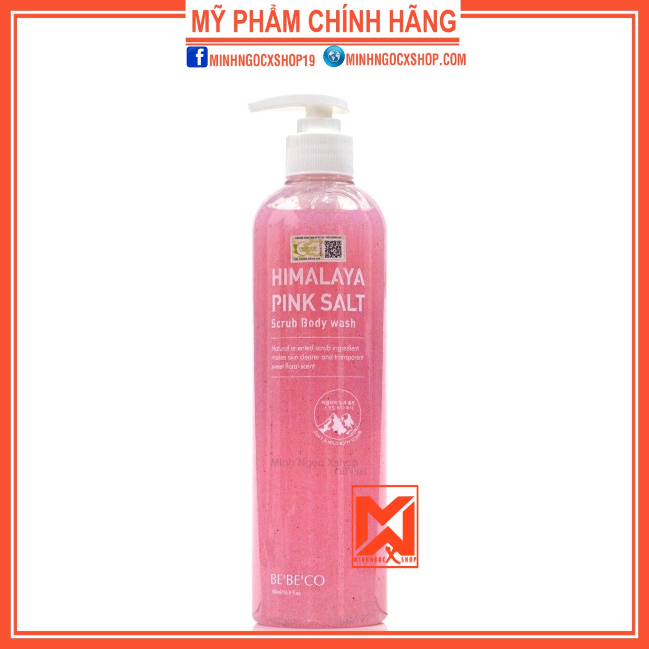 Sữa tắm Bebeco sữa tắm muối hồng Bebeco Hymalaya Pink Salt Scrub Body Wash 500ml