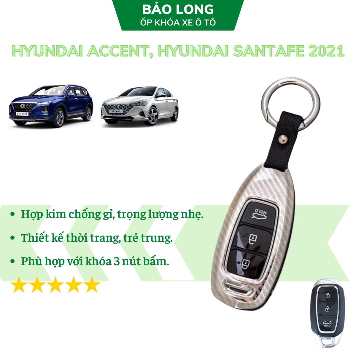 Ốp khoá xe hyundai accent, kona và santafe 2019