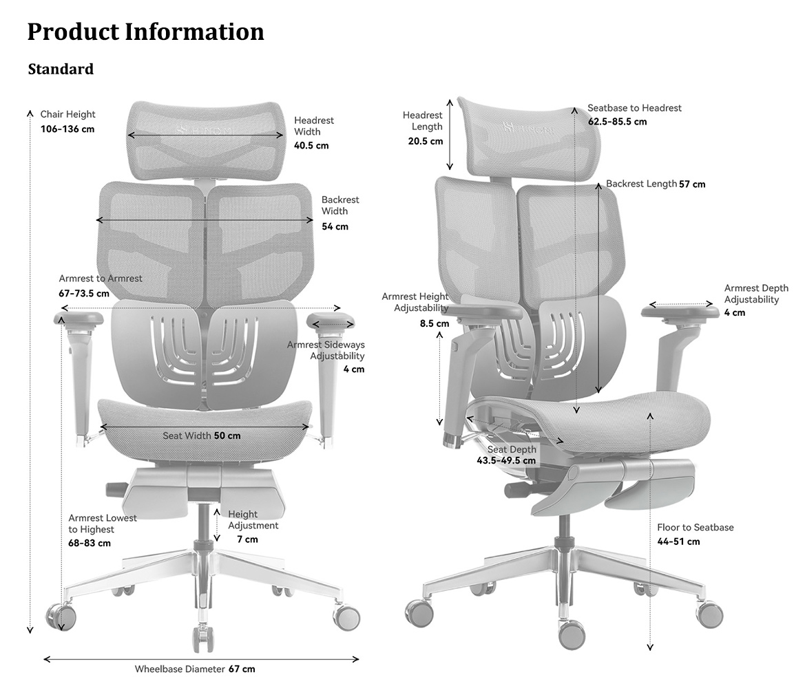 Hinomi X1 3D Sırt Destekli Ergonomik Ev Ofisi Koltuğu | Bacak Desteği | Oyun | Örgü Sandalye