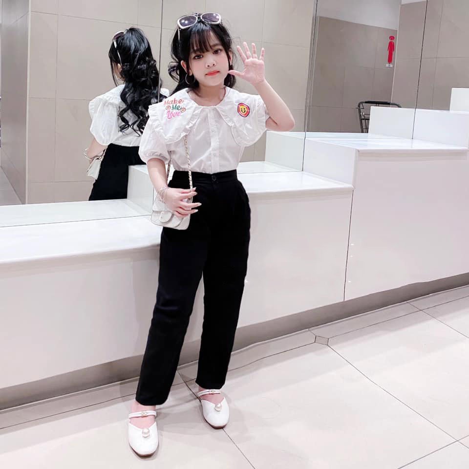 Bộ đồ quần áo cho bé gái set sơ mi phối quần dài đi chơi, đi học từ 10kg đến 35kg- Bộ quần áo bé gái loại đẹp - bộ quần áo bé gái chất liệu thoáng mát,chuẩn from, hàng may kỹ.