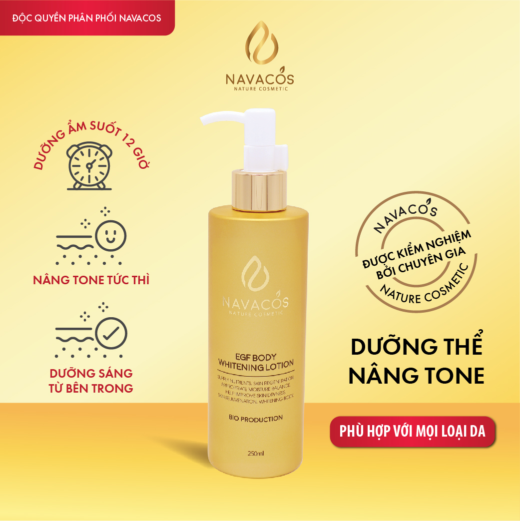 Kem dưỡng trắng và phục hồi da Navacos EGF Body Whitening Lotion
