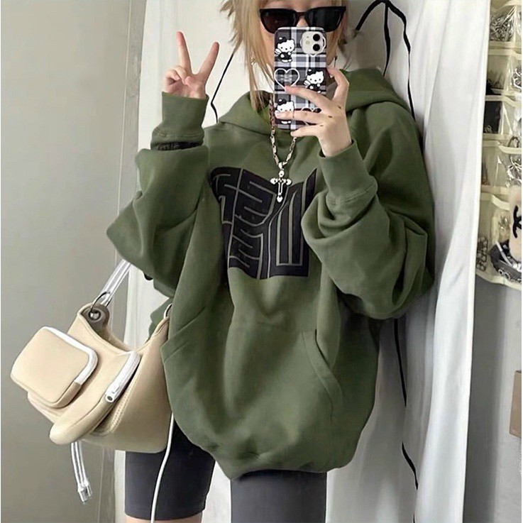 Áo Khoác Hoodie Nam Nữ Nỉ Ngoại Fom Rộng Dày Đẹp In Chữ Phối Tay Siêu Hot