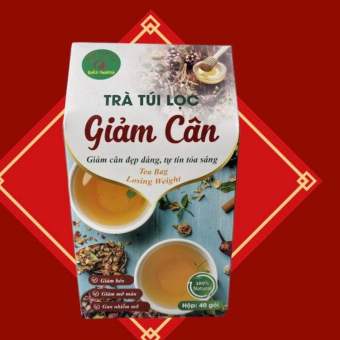 Hộp 40 gói trà túi lọc giảm cân đẹp da Bảo Khang, đồ uống giảm cân, trà lá sen, chè vằng, gạo lứt, bí đao, cỏ ngọt