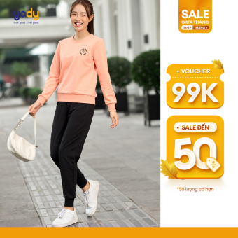Set bộ đồ thun nỉ YODY dài tay nữ cho thu đông, năng động, thoải mái BTN5068