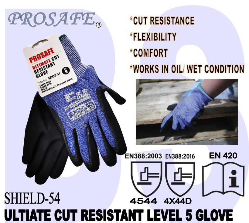 SAFETY JOGGER SHIELD ANTICUT PU NITRILE GLOVE [EN388 4X43C], Hand & Arm  Protection