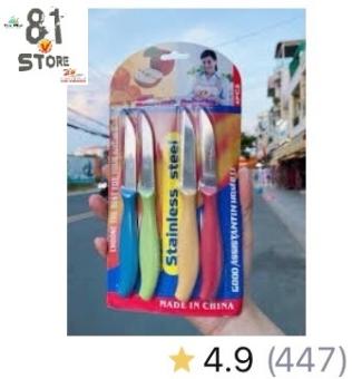 Bộ vỉ 4 dao mini, dao gọt hoa quả mini siêu bén, dao gọt tỉa trái cây, vỉ dao nhà bếp