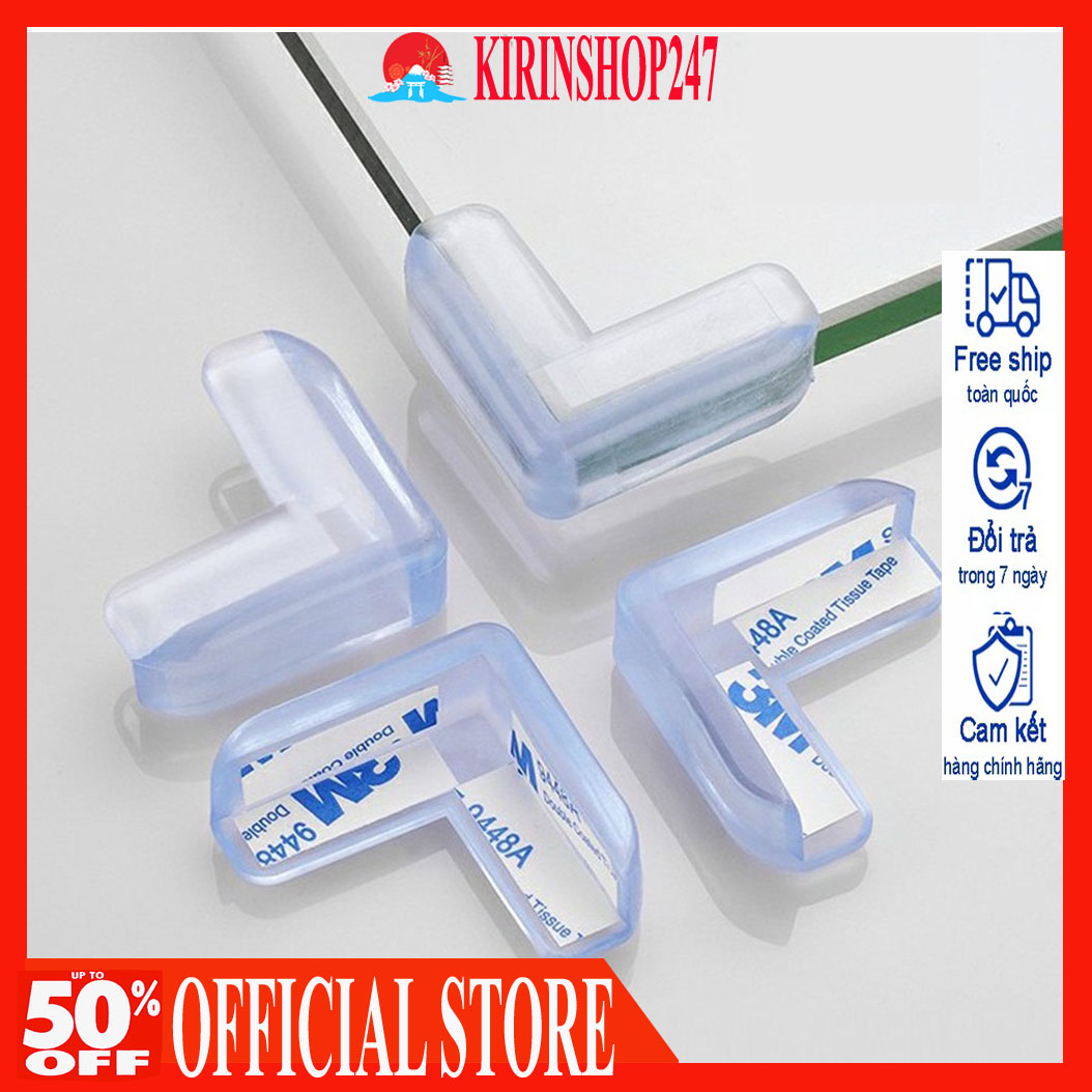 Set 4 bịt cạnh bàn silicon bảo vệ an toàn cho bé