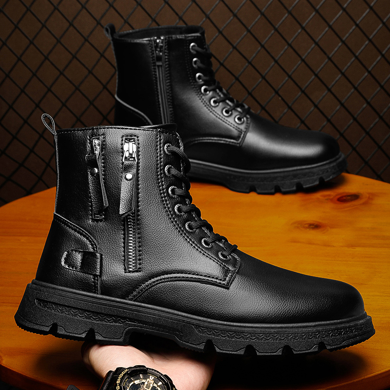 Front zip hot sale boots mens