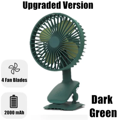 [SG Seller] Rechargeable Portable 1200mAh / 2000mAh Rotatable USB Clip Fan/ Stroller Baby Fans/ (1)