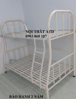 Giường tầng sắt giá rẻ - giường ngủ 2 tầng y hình 100% bảo hành 2 năm