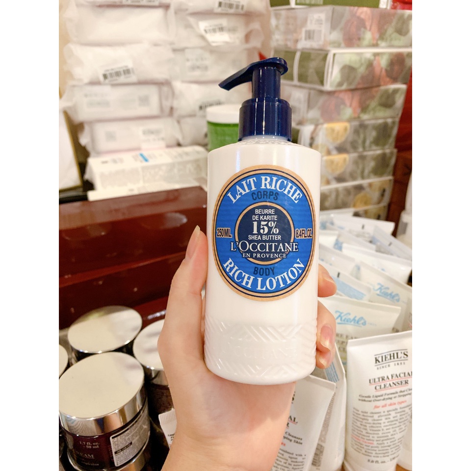 Loccitane sữa dưỡng thể 15% shea butter l’occitane lait riche body rich lotion 250ml