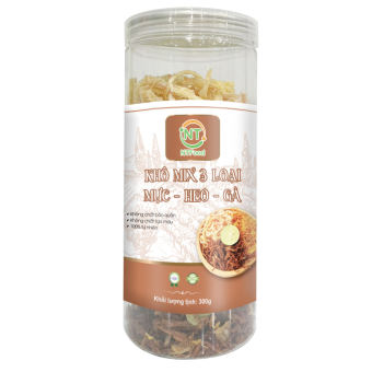 Khô mix 3 loại Mực - Heo - Gà - NTFood hũ 300Gr - Nhất Tín Food