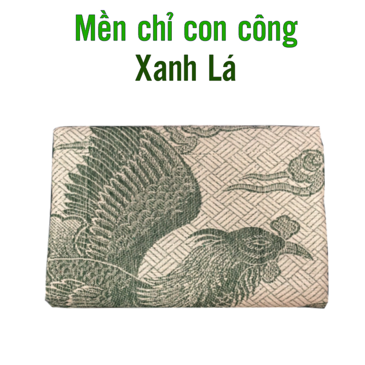 Mền chỉ cotton con rồng xanh lá 1m5 x 2m , nặng 700g - 800g