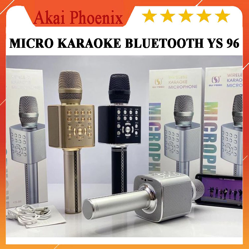 Mic Hát Karaoke Bluetooth YS 96 Cao Cấp - Micro Karaoke Không Dây - Mic Hát Cầm Tay Kèm Loa  Hát Cực Hay Công Nghệ Lọc Loại Bỏ Tạp Âm Karaoke Cực Đã Khả Năng Bắt Và Hút âm Tốt Chống Hú , Tiện Lợi