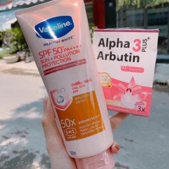 Combo Viên trắng da alpha arbutin collagen và Kem dưỡng thể vaseline 50x