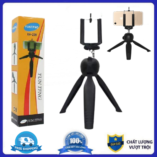 Giá đỡ tripod 3 chân mini cho điện thoại máy ảnh 228, giá đỡ điện thoại để bàn