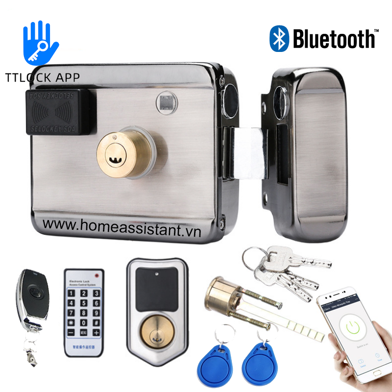 Khóa Cổng Thẻ Từ RFID Điều Khiển Từ Xa Bluetooth TTlock Wifi Tuya KC01 (Nhà cho thuê phòng trọ)