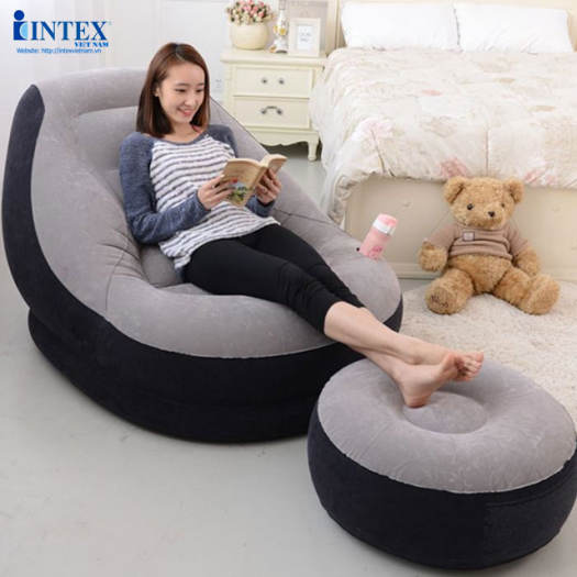 Ghế Hơi Intex - Ghế Tựa Lưng - Giường Hơi, Nệm Hơi Cao Cấp. Ghế Hơi Intex Vỏ Nhung, Thiết Kế Sang Trọng, Thích Hợp Cho Thư Giãn Nghỉ Ngơi Không Kèm Bơm Điện.