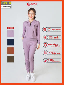 Đồ Bộ Nữ CARDINA Chất Nỉ Da Cá Cao Cấp Dáng Thể Thao Kéo Khóa Cổ Trẻ Trung Năng Động 2NiF01