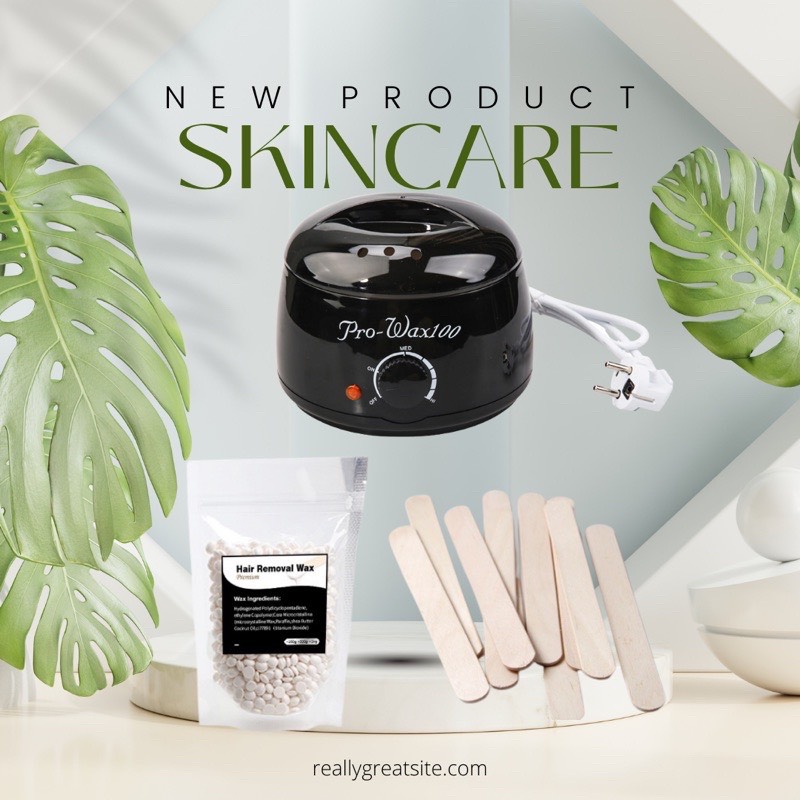 Combo nồi nấu sáp wax lông máy nấu sáp wax lông triệt lông tại nhà, Spa tặng que gỗ